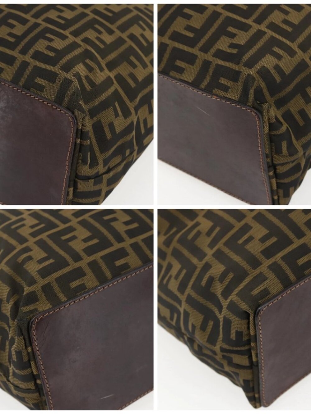 FENDI Zucca Canvas Tote Bag Brown Black Auth 173613 - Picture 9 of 10